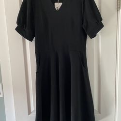 Black fit & flare evening dress - Medium