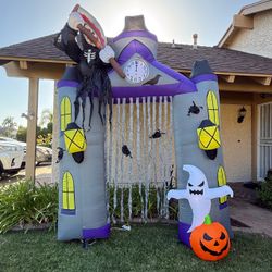 10ft Gemmy Airblown Inflatable Halloween Haunted Castle Archway Lights Up Like New