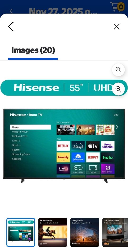 Hisense 55" Class H5 Series 4K UHD Roku Smart TV New In Box
