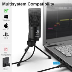 Metal Condenser Recording Microphone for Laptop MAC or Windows Cardioid Studio Recording Vocals, Voice Overs,Streaming Broadcast and YouTube Videos