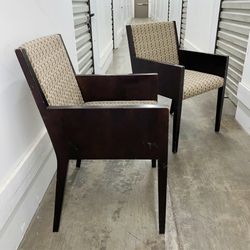 Set Of 2 Modern Contemporary Mid Century Style Bernhardt Office Accent Armchairs 
