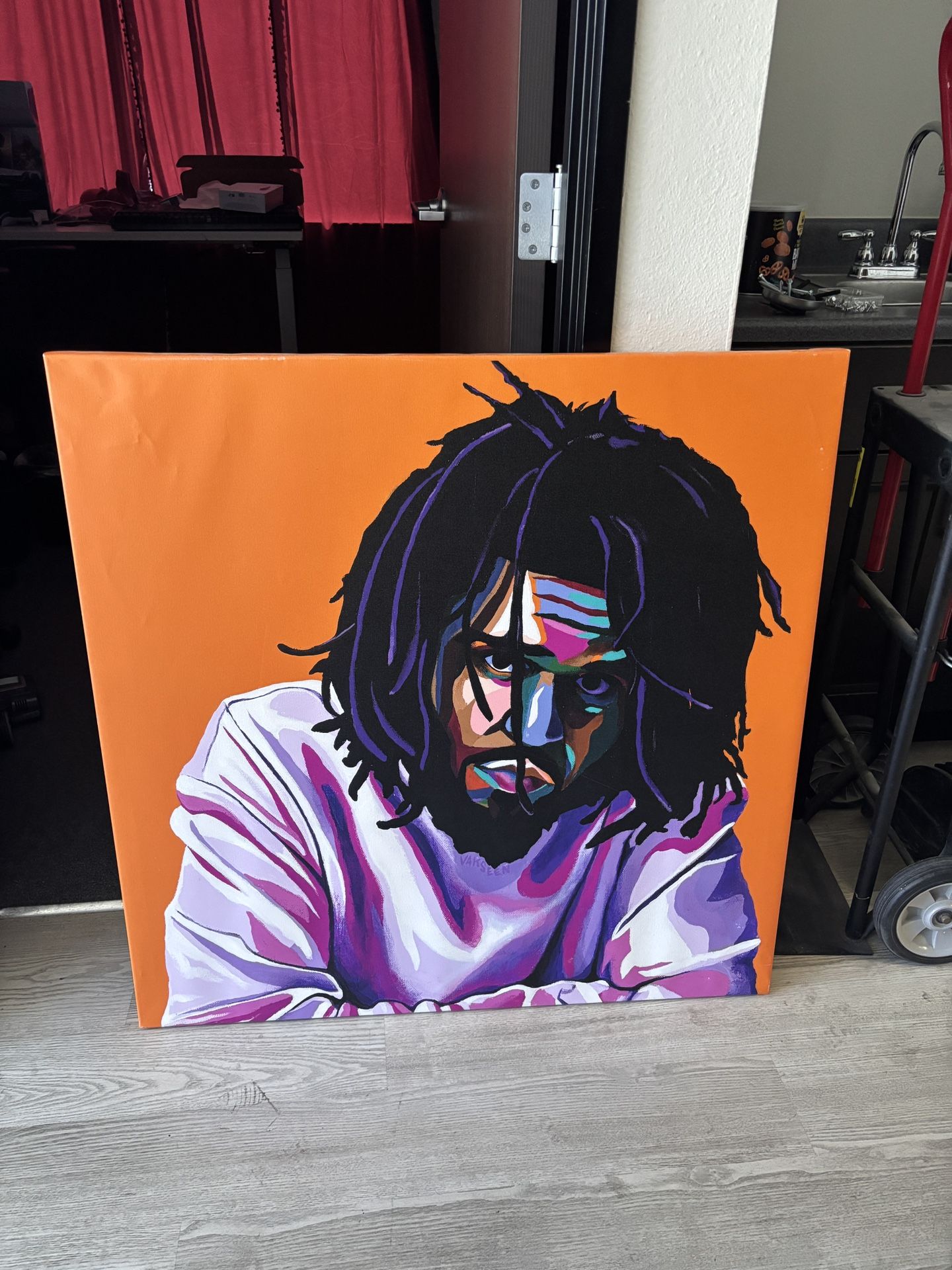 J Cole Canvas Painting