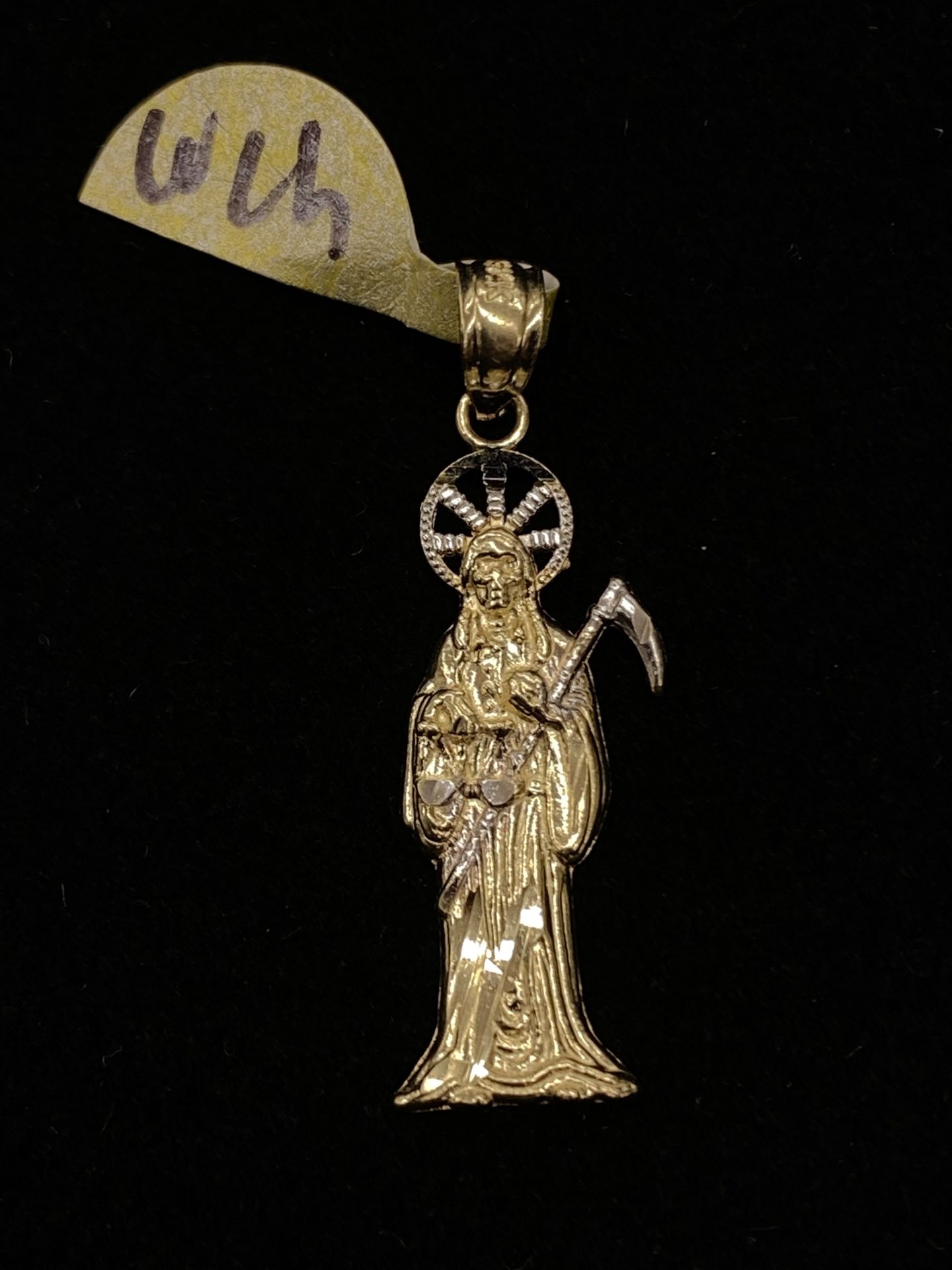 $125 Two Tone Gold Santa Muerte Charm