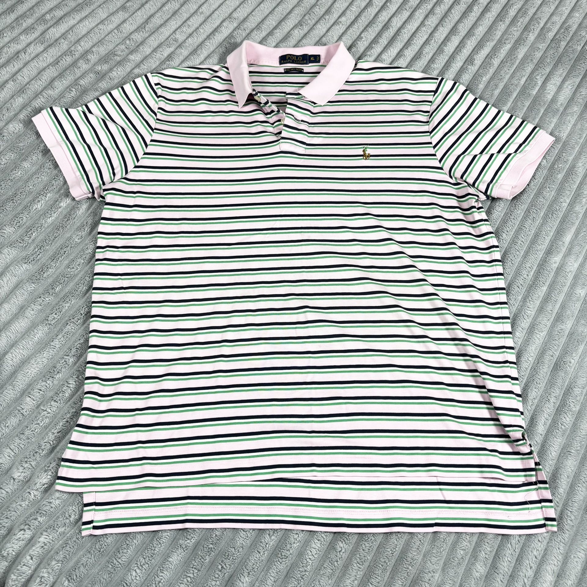 Polo Ralph Lauren Shirt Pima Soft Touch Pink Striped XL