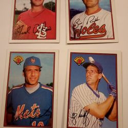1989 Bowman Lot Of 4 Baseball Trading Cards 4pc