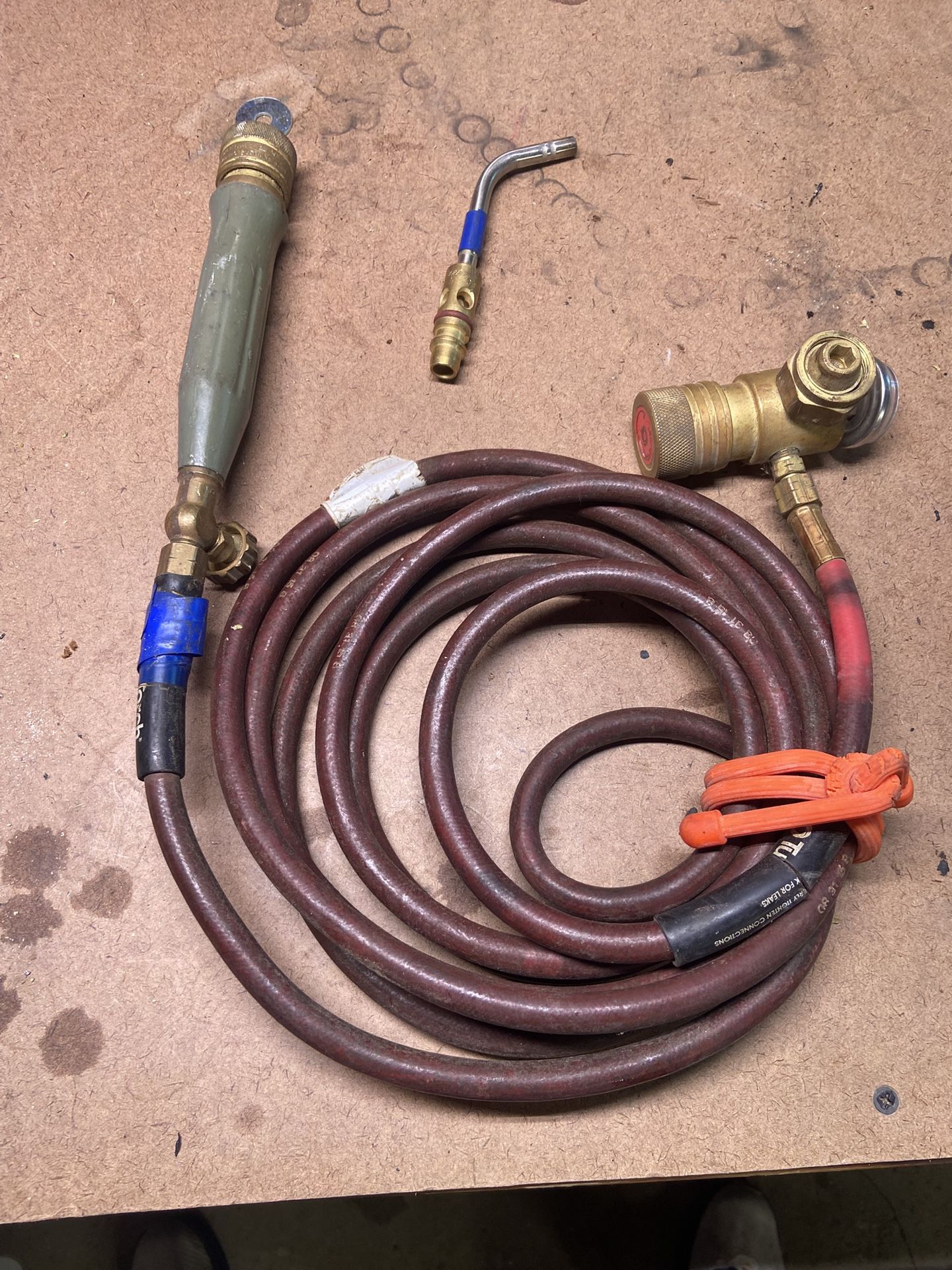 Acetylene Hose, Regulator And #5 Tip