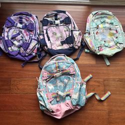 Pottery Barn Girls Backpack One Large And 3 Slightly Smaller  Ones Great Condition