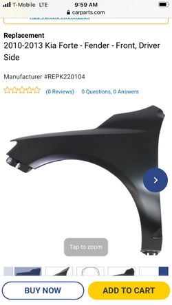 10-13 Kia Forte sedan/hatchback left fender KI1240131