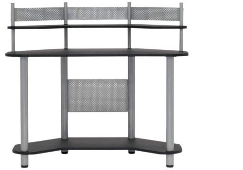 CALICO DESIGNS STUDY CORNER DESK, SILVER WITH BLACK NEW IN BOX