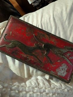 Greyhound Little Tin Jewelry Box #vintage