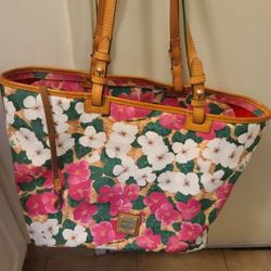 Dooney & Bourke 1975 RARE Pink & White Floral Shoulder Bag