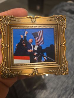 Trump Fist Pump Mini Ornate Gold Frame