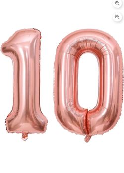 Rose gold number 10 balloon