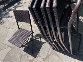 Wicker folding chairs