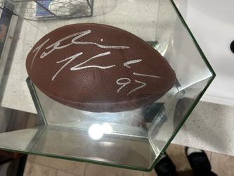 Mathias Kiwanuka Signed Football And Glass Care