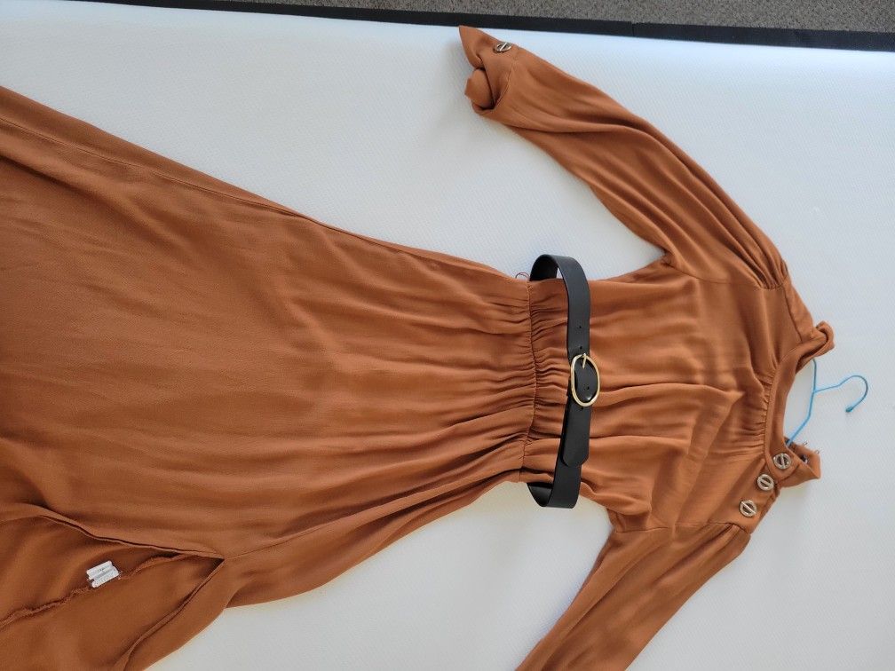 Zara Earth Tone Long Sleeve Dress