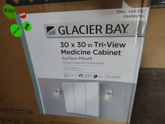 Medicine cabinet 30 x 30 tri mirror for outside wall