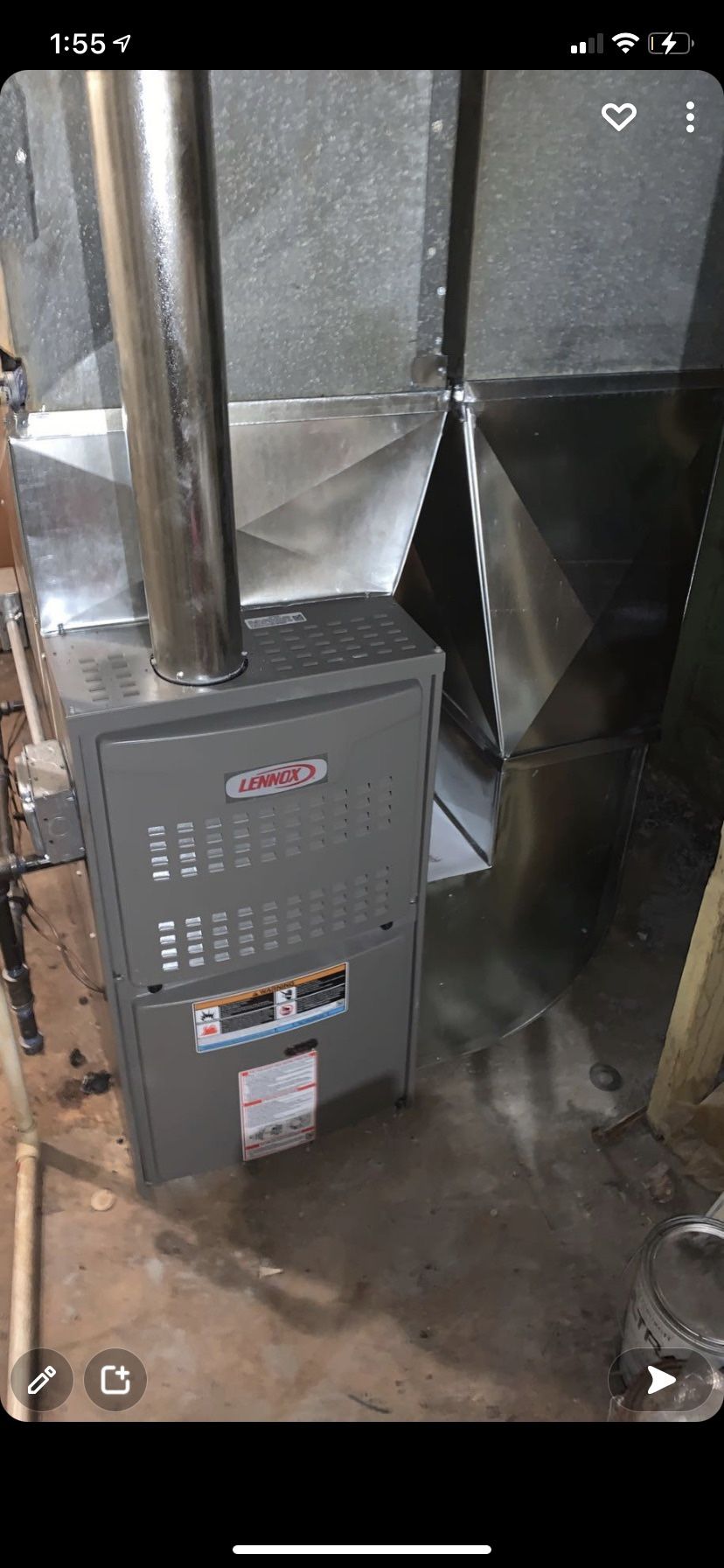 New Lennox 80% Furnace 90k BTUs