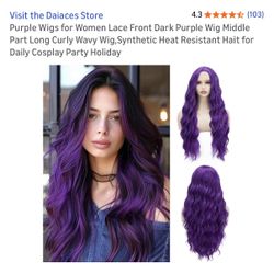 Long Purple Wig