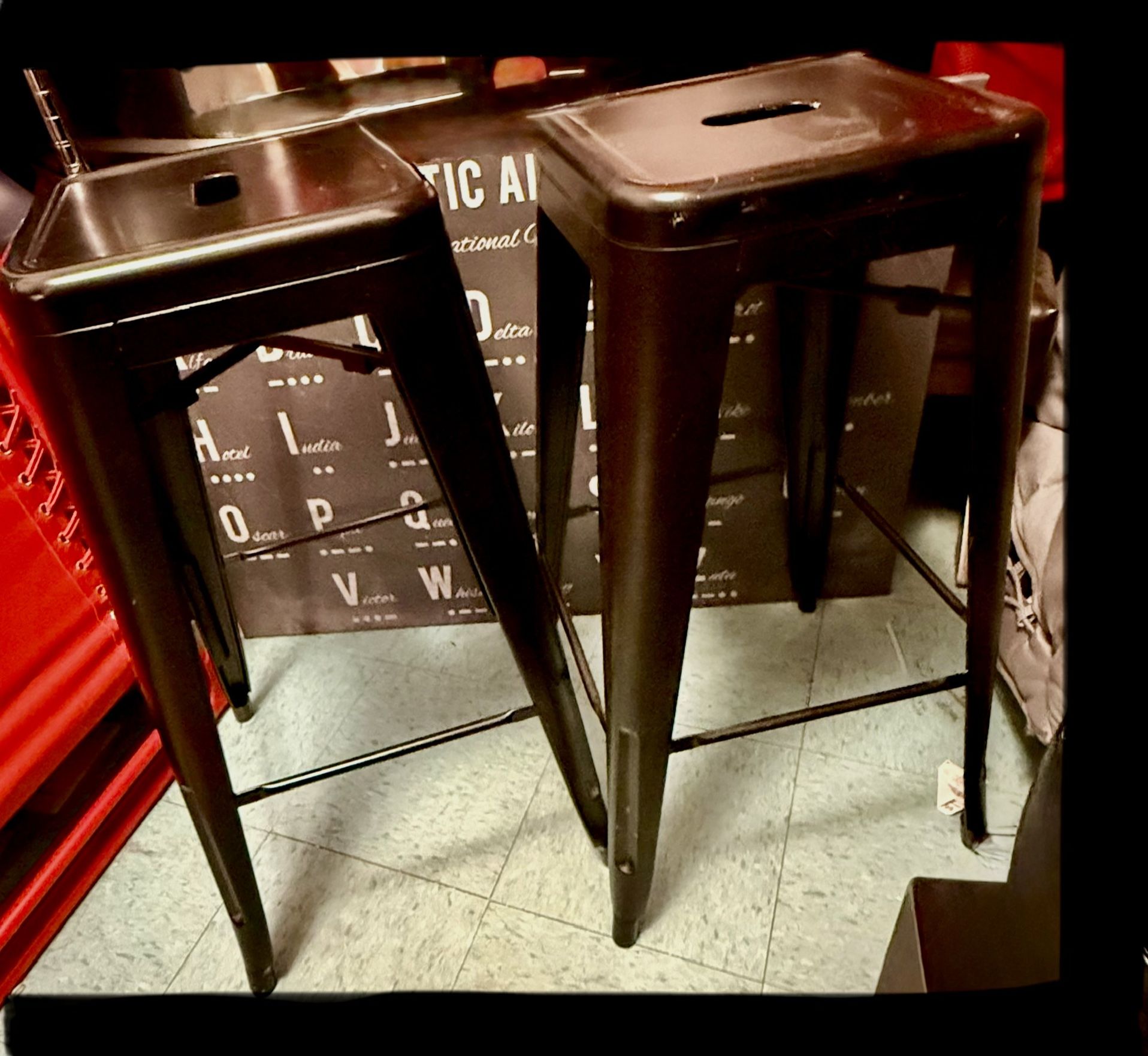 Set of Metal Bar Stools