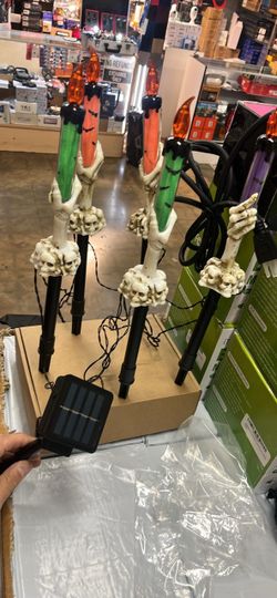 Halloween Solar Skeleton Hand Candle Stake Lights