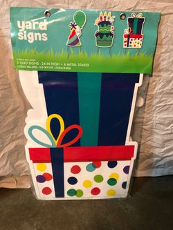 Birthday Party Yard Signs Set of 3