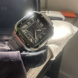 Luxury Santos tribute- Black Dial/Stainless Steel Automatic Watch