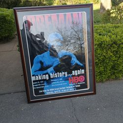 George Foreman Casino MGM Autographed By Him Professionally Framed Cherry Wood Very Nice Perfect For Or Your Trophy Room The Same Poster With No Autog