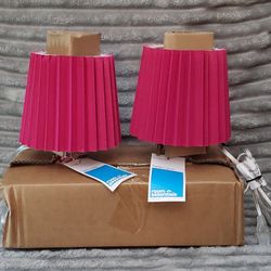 Set of 2 Small Pink Lamps