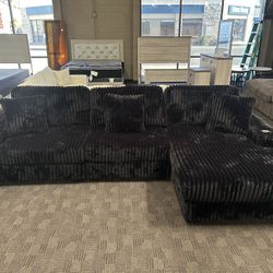 Modern Deep And Comfy Black Sectional