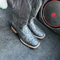 Black Ostrich Boots 