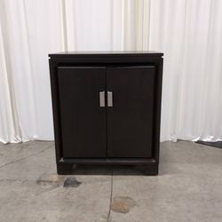 Dark Espresso Two-Door Storage Cabinet with Metal Pulls