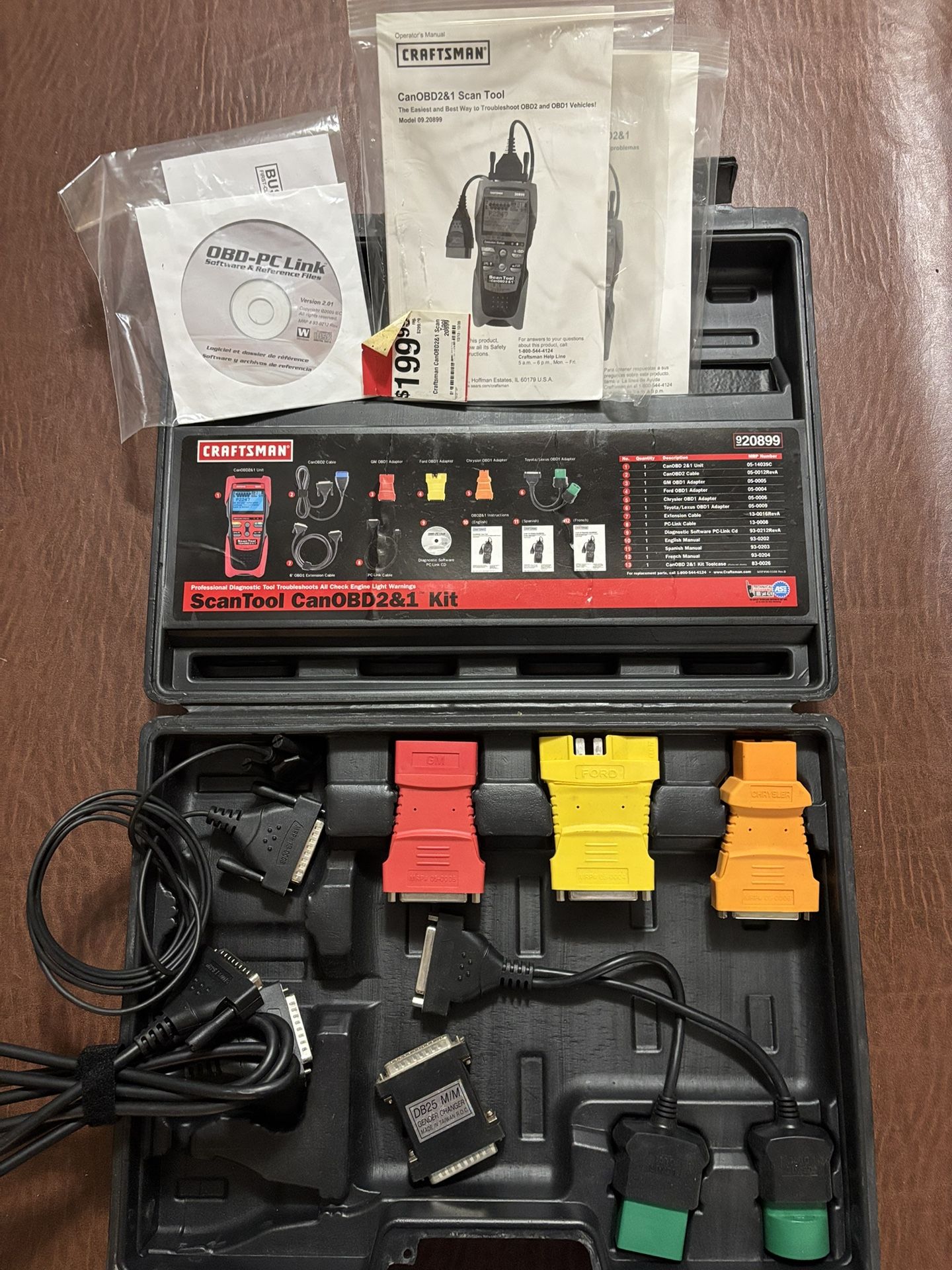 Craftsman Scantool Vechicle Diagnostic CABLES & ADAPTERS ONLY