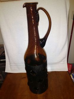 Hand blown Antique glass pitcher