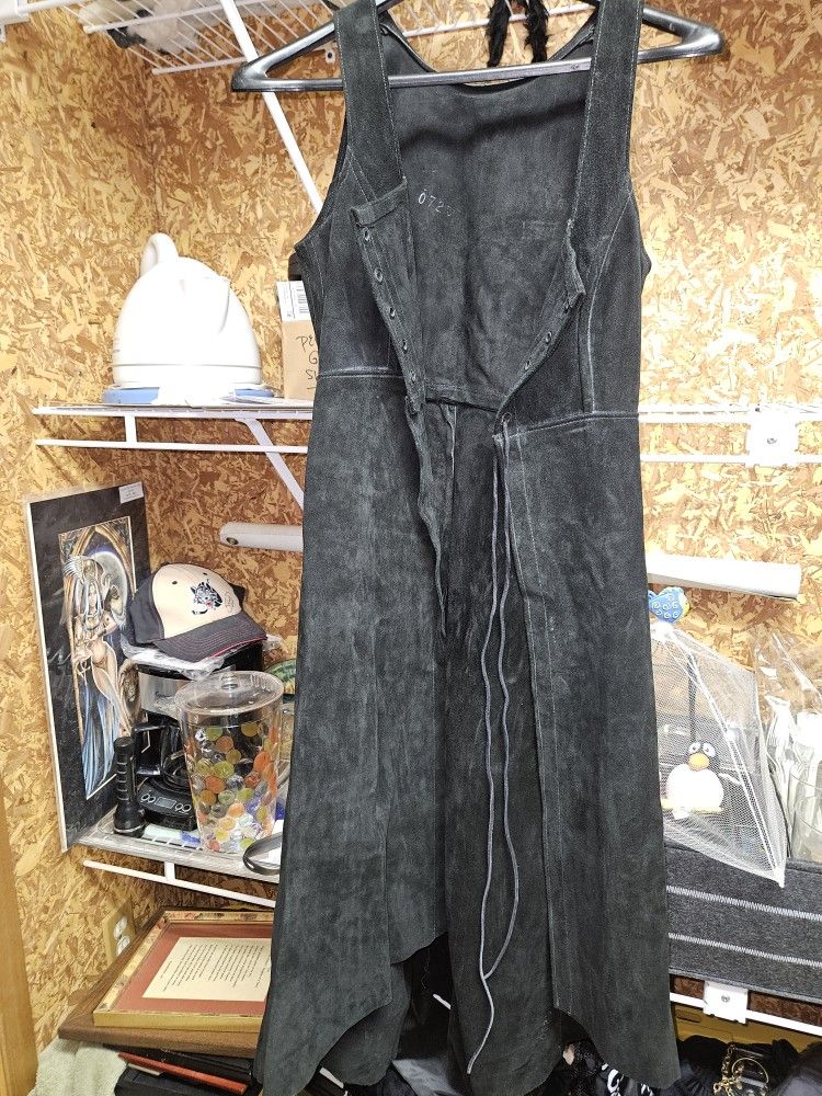 Black, Heavy Suede, Long Tailed Vest