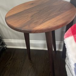 Round Wooden Side Table 