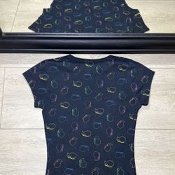 Y2K 2000s Women’s Jimmy Z Ice Cream Grenade Outline All Over Print Shirt 