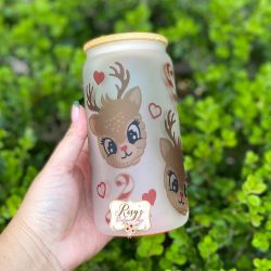 Reindeer Conchas Christmas 16oz Libbey Cup