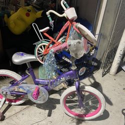 BEAUTIFUL DISNEY PRINCESS BIKE AND TOY BIKE 