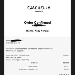 Coachella Weekend 2 GA Ticket For Sale - Rave Concert Music