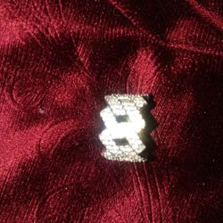 Silver Ring With Moissanite Diamonds 