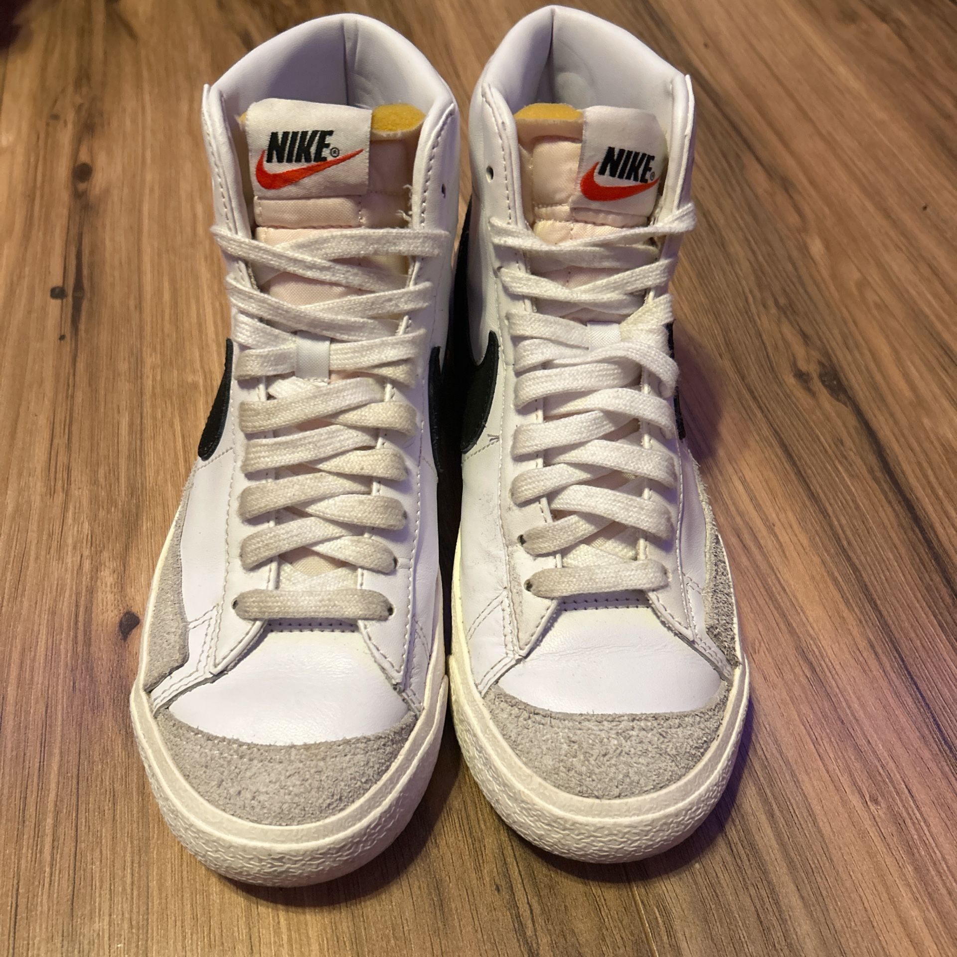 Nike Blazers , white & black , US 6 women’s