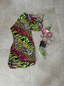 80s Sexy Off The Shoulder Lycra Dress