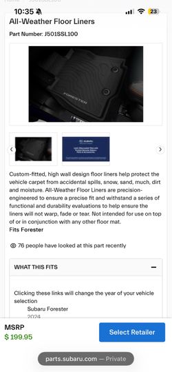 Subaru all weather mats