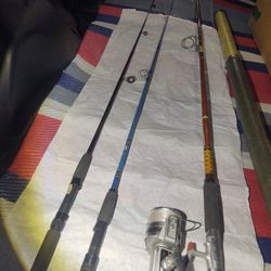 vintage fishing poles