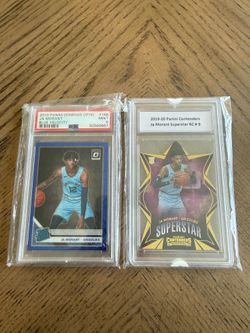 Ja Morant Rookie Card Lot – PSA 9 Donruss Optic Blue Velocity + Contenders RC