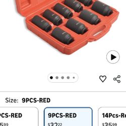 9pc 1/2 Dr.Axle nut Set