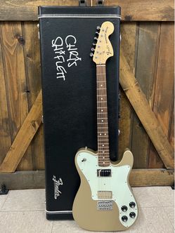 2016 Fender Chris Shiflett Telecaster Deluxe Shoreline Gold Guitar W/ Case *0980