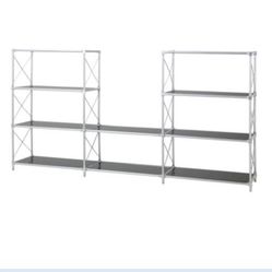 IKEA Laxvik Shelving Metal and Glass Bookcase Shelf - Estante