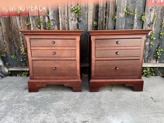 Pair of Canadian-made Oversized Merlot Nightstands